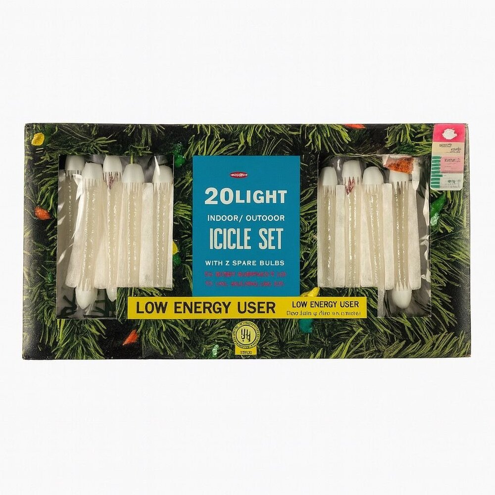 Icicle Drip Christmas Multicolor 20 Lights YuleGlo Vintage Mid Century Original